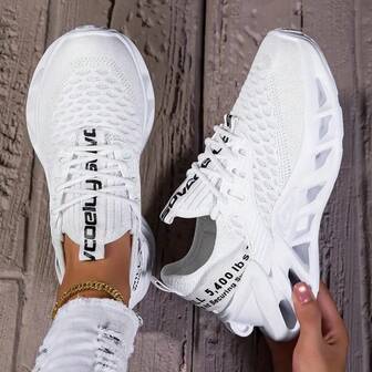 Zapatos deportivos casuales de mujer con parches, zapatos para correr con suela de cuchilla, zapatillas de moda versátiles