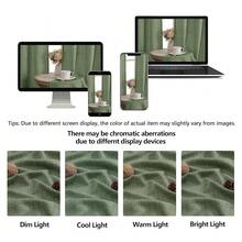 OWENIE Sage Green Cafe Curtains 36 Inch Length 2 Panels Set, Light Filtering Textured Short Kitchen Curtains Over Sink, Small Window Curtain Tier For Cabinet Bathroom RV Camper Basement, 30\W By 36\L,30inchWx36inchL(Packof2),SageGreen - 鼠尾草綠 - 查看 9