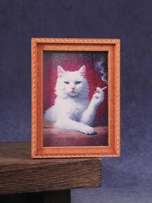 1pc Wooden Photo Frame Refrigerator Magnet, Suitable For Home, Office, Study Room Refrigerator Decoration - Refrigerator Magnet - Multicolor - View 17