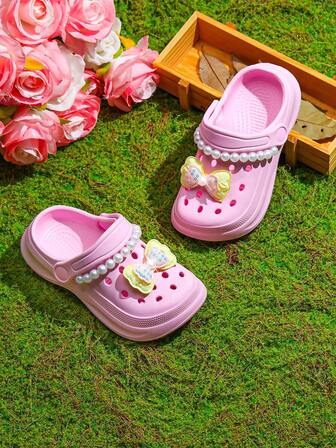 HOEASE Girls' Lightweight EVA Clogs - Non-Slip Soft Sole, Breathable Summer Beach & Garden Shoes For Boys & Girls, Shining Rhinestone Decoration Design, All Season Footwear
