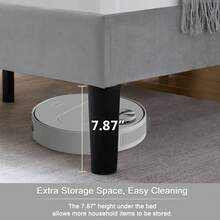 VECELO Modern Velvet Double Bed Frame With Storage Drawers & Headboard - Upholstered Platform Bed, Sturdy Wooden Slats | No Box Spring Needed In Dark Grey - Dark Gray With Drawers - View 4