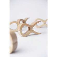 Wooden Pegs Large Wooden Clothes Pegs Pack Of 4 1 - Beige - View 4