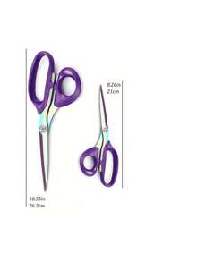 Stainless Steel Colorful Titanium Coated Sewing Scissors, Dressmaking, Cutting Fabrics, PU Leather - Multicolor - View 10