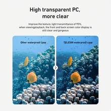 TELESIN Waterproof Case Combo For Action 6 Underwater Housing Shell Cage + Floating Stick 60M/196FT Deep Diving Snorkeling With Quick Release Bracket Screw Action 6 Accessories - Case Buoyancy Rod - View 6