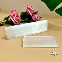 1个二氧化硒充电站水晶板（水晶清洁、充电和净化），天然矿物