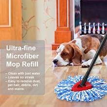 TTJM 3-Pack Cedar Mop Head Perfect Fit For O Cedar Rinse Clean Mop Replace Head 2 Ultra-Absorbent Microfiber Mop Refills With 1 Base For Floor And Wall Cleaning - As Pic - View 6