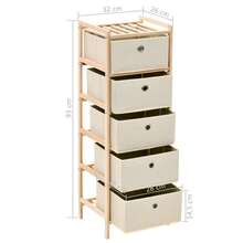 Cassapanca VidaXL con 5 cestini in tessuto, legno di cedro, beige - Beige - Visualizzare 2