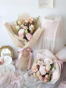 38张/套 柔软花束包装纸 半透明牛奶棉衬纸 礼品包装材料 婚礼 情人节用品 - 彩色 - 查看 8