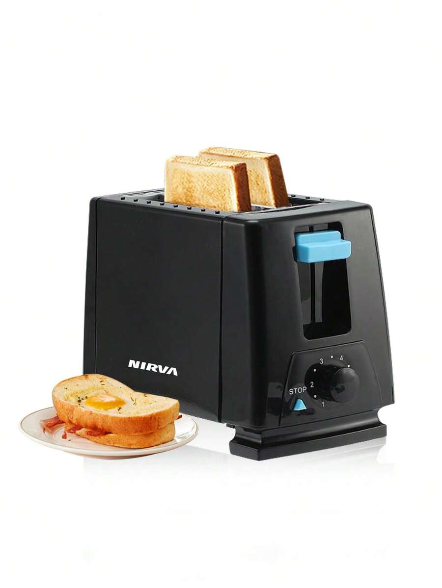 Nirva 2-Slice Toaster 650W Stainless Steel Countertop Kitchen Appliance With 6 Browning Settings Auto Defrost Reheat Function - Easy Clean Compact Design For Breakfast Toast Gift For New Home