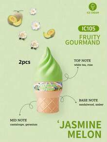 2 Bottles X 100ml/1 Bottle X 100ml Ice Cream Shaped Fragrance, Women's Fragrance, Limited Edition Air Freshener For Indoor & Outdoor, Long-Lasting Scent, Emitting Charming Aroma, Blending Elegant Geneiro Vanilla Coconut Floral Chocolate, Caramel Vanilla Citrus Woody Marine Notes - Other - View 30