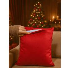 Kit 4 Capas de Almofadas Drapeadas Natalina Decorativa Natal 45x45 Suede Eveludada Macio Elegante - 2 Brancas + 2 Vermelhas - Visão 5