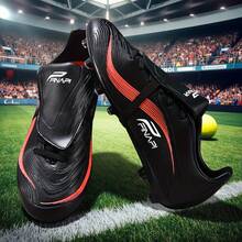 全新足球鞋一双，推荐青少年、学生穿着，适用于比赛和训练，低帮设计，长钉，防滑，适用于AG、FG、软地、真草场地，可用于比赛和训练，系带，男士足球鞋，高帮，专业足球鞋，厂家直销 - 黑色 - 查看 4