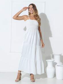 Knot Gathered Hem With Ruffle, Butterfly Knot, Tweed Knot Gathered Hem With Ruffle, Beach. - trắng - Xem 4