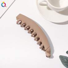 Qiyue PC Matte Banana Clip Vertical Clip Elegant High Ponytail Fixing Tool Claw Clip Hair Clip Shark Clip - PC13cm香蕉夾-磨砂黑色 - 查看 12