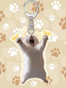 1pc Cute Cat Keychain Pendant/Gift For Couples And Fans/Car Key Chain/Bag Charm - Multicolor - View 6