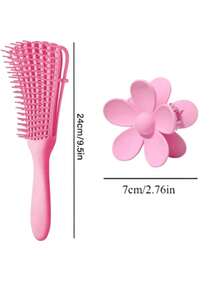 1pc Hair Tool , With Spray Bottle And Sleeping Cap, Curling Brush Set, Nine Rows Of Combs, Wide Teeth With Hook Combs, Tail Combs, Double Headed Combs, Massage Combs, 1 Piece/3 Pieces Of Eight Claw Scrub Hairpins Alligator Hairpins Make Your Hair Easier And Faster To Comb In The Shampoo Day, Suitable For Natural Hair, Pink, Black, Purple Suitable For All Hair Wet And Dry, Hair Dryer, Hair Brush, Barber, Barber Accessories, Hairdressing Equipment, Hairstyle, Hairdressing, Barber, Barber Accessories, Barbershop, Hairdressing Equipment - 彩色 - 查看 9