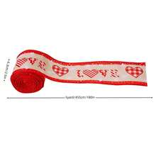 Heart Ribbon For Flower Bouquet Valentine's Day Wrapping Ribbon For Present Wreaths Craft Holiday Decoration - Burgundy - View 7
