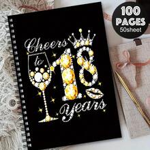 1本精美生日宾客签名册及派对策划指南 - 螺旋装订，配有香槟酒杯图案，内页无日期，适用于18岁生日、婚礼、周年纪念日 - 奢华派对装饰，宾客纪念品 - 生日派对用品，庆典策划 - 彩色 - 查看 5