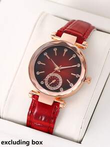 时尚简约女士石英腕表，休闲超薄。 - 玫瑰金 - 查看 12