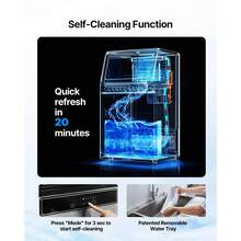 Máquina de hielo comercial de 130 lb/24 h, capacidad de 33 lb, para bar y restaurante - Plateado - Ver 4