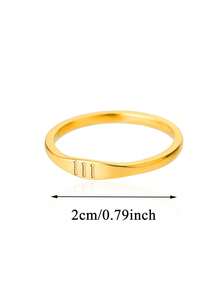 1 件简约不锈钢 111 444 777 天使数字戒指 18k 镀金多尺寸女士戒指情侣唯美婚礼金色吊饰珠宝防褪色日常佩戴配饰礼物 - 天使數字 - 查看 26