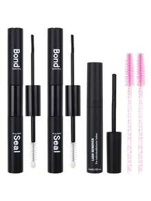 3pcs/2pcs 10ml Adhesive & Sealing Liquid, 5ml Remover, Eyelash Extension Glue, Eyelash Glue & Sealing Liquid, Single Eyelash Glue & Sealing Liquid, Super Sticky DIY Eyelash Extension Glue, Cluster Eyelash Glue, 2-In-1 Adhesive & Sealing Liquid, Cluster Eyelash Glue, Eyelash Cluster Tool, Eyelash Extension Tool, Eyelash Tool Kit, Strong DIY Eyelash Extension, Waterproof Cluster Eyelash Glue Eyelash Extension Kit Makeup Tools, Christmas Gift, Holiday Gift - Pink - View 17