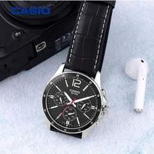 Casio Enticer Chronograph – 6-Hand Precision Movement, Genuine Leather Strap, Refined Sport Design & Comfortable Daily Wear - one-size - View 3