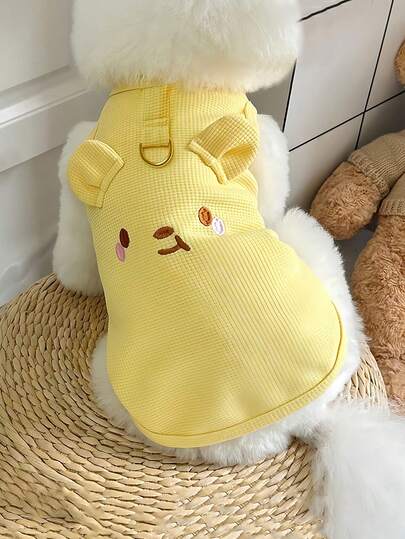 Fashionable Pet Lightweight Breathable Mesh Vest, Suitable For Walking Dogs & Cats, Cute Embroidered Pattern, Fits All Breeds, Dog Walking Jacket, Essential For Puppies