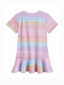 Disney Stitch With Pink Bow Soft Polyester Fabric Casual And Comfortable Wear Suitable For Childrens Casual Wear Lively Outdoor Outfit Girls Princess Dress Party Fashion Ruffle Skirt Princess Dress Suitable For Birthday Parties Comfortable And Casual Wear All Year Round Suitable For Parties And Play Machine Washable Gift Childrens Clothing Soft And Skin Friendly The Skirt Flows Making Your Little One Become A Fairy Tale Protagonist - Stripes - View 3