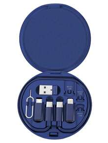 طقم كابل بيانات متعدد الوظائف مع صندوق تخزين الشحن، شحن سريع 60 واط، يمكن استخدامه كحامل لموديل الهاتف المحمول، طقم كابل شحن محمول بسيط، محول USB Lightning، طقم محول، ضروريات غرفة السكن الجامعي - متعدد الألوان - مشاهدة 32