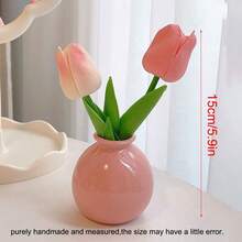 1 bông hoa tulip bằng gốm nhân tạo, trang trí chân thực, trang trí để bàn hoặc treo tường, thích hợp cho sinh nhật, kỷ niệm, ngày của mẹ, giáng sinh, sự kiện, quà tặng ngày lễ tình nhân - Nhiều màu - Xem 5