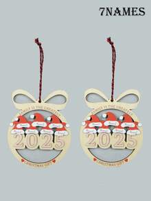 Ornamento natalizio personalizzato a forma di cappello di Babbo Natale, ornamento natalizio personalizzato per la famiglia Natale 2025, decorazioni per albero di Natale con testo personalizzabile, Buon Natale, Primo Natale, Ornamento con nome famiglia, decorazione natalizia per la casa, regali di Natale in legno personalizzati con 2-7 nomi, famiglia affettuosa, Natale, famiglia, papà, mamma