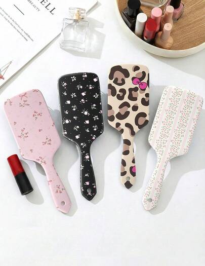 1pc Flowers Cushion Detangling Comb, Anti-Static Smooth Massage Paddle Hair Brush For Home Use , Portable, Smooth Hair Brush, Hair Styling, Hair Stuff, Comb Hair ,Hair Accessories, Hair Styling Kit, Hair Tool Kit, Hairstyling Set ,Hair Styling Tools