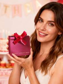 10pcs/1PC/ Elegant Merry Christmas Mini Gift Bags With Satin Ribbons - Classic Black, Green, And Red Designs Featuring Gold Foil Text - Perfect For Chocolates, Candies, And Small Gifts - Ideal For Holiday Celebrations, Christmas Party Favors, And Festive Gift Wrapping