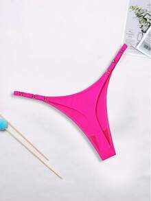 Pink Circle Buckle G-String Lingerie - Pink - View 5