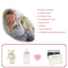 12英寸可水洗全身实心硅胶重生娃娃，3D彩绘肌肤，身穿可爱大象图案服装，触感柔软 - 白色 - 查看 7