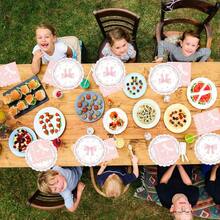 D50 Pcs Pink Bow Party Plies Bow Birthday 9 Inch Plates And Napkins Disposable Birthday Decorations For Girl Bachelorette Bridal Engagement Coquette Baby Shower Cute Tableware Set Serves 25 Guests - PinkElegantBowsBlush - Xem 3