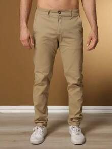 Men's TWILL Pants Sport Skinny Fit With Lycra Slim Jeans - Màu be - Xem 1