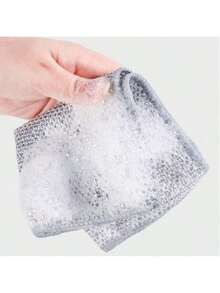 30pcs Magic Cleaning Cloth Thickened Double -Sided Metal Steel Wire Rags Kitchen Dish Pot Washdishing Cloths Towel Clean Tools - Silver - View 6
