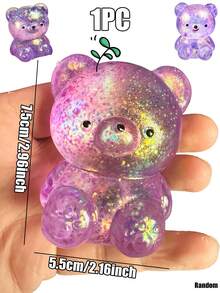 1pc Glitter Crystal Goose/Duck/Penguin/Animal Shaped Soft Slow Rebound Sticky Stress Relief Toy, Cute & Suitable For All Ages, Ideal For Holiday, Birthday, Easter, Halloween, Christmas Gifts - 彩色 - 查看 33