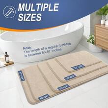 OLANLY Thick Memory Foam Bath Mat Rug 24x16, Extra Soft Absorbent Bathroom Rug, Quick Dry Bath Mats, Non-Slip, Machine Washable Carpet For Bathroom, Tub And Shower, Home Decor Accessories, Beige,24inchx16inch,Beige - 米色 - 查看 6