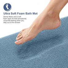 Thick Memory Foam Bath Mat Rug 24x16, Extra Soft Absorbent Bathroom Rug, Quick Dry Bath Mats, Non-Slip, Machine Washable Carpet For Bathroom, Tub And Shower, Home Decor Accessories, Airy Blue,24inchx16inch,AiryBlue - 艾莉藍 - 查看 3