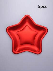1/5件套创意星形餐盘，加厚星形设计，多件套装，适用于生日派对、蛋糕和小吃服务、节日聚会、摄影道具、独立日、生日开胃菜、甜点 - 彩色 - 查看 15