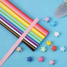 Gradient Star Origami, Luminous Star Paper Strip, Star Origami, Handcrafted Origami, Colored Paper, Handcrafted Special Double-Sided - Multicolor - View 5