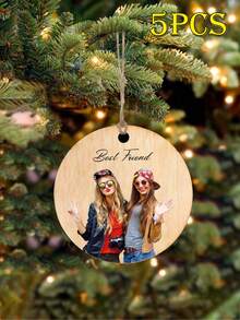 1 pezzo Decorazioni natalizie personalizzate con foto - Decorazioni natalizie con foto personalizzate 2024, decorazioni per alberi di Natale, decorazioni natalizie, regali di Natale per mamma, papà, animali domestici, amici, regali per donne, amicizia, regali di compleanno per donne, amici a distanza, migliori amiche, regali per colleghi