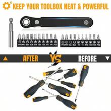 TTJM Ratcheting Screwdriver Men Gifts Right Angle Screwdriver For Tight Spaces Cool EDC Gadgets Small Tool Gift For Men Dad Husband - 黑色 - 查看 6