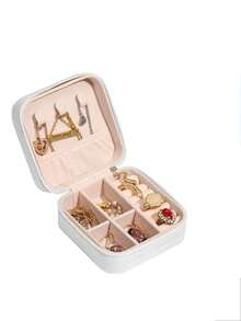 1 件大容量 PU 皮革首饰盒，多功能双层珠宝收纳盒，旅行珠宝收纳盒，珠宝展示盒，旅行配件，房间装饰用品，适用于存放戒指、项链、吊坠、耳环、手表、结婚礼物、母亲节礼物、复活节礼物。