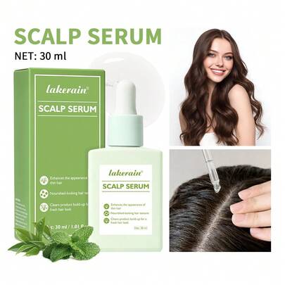  Lakerain Refreshing Pure Botanical Scalp Serum, Improves Hair Loss And Volumizes, Refreshing Natural Fragrance, Nourishes Scalp, Strengthens Hair, Removes Greasiness