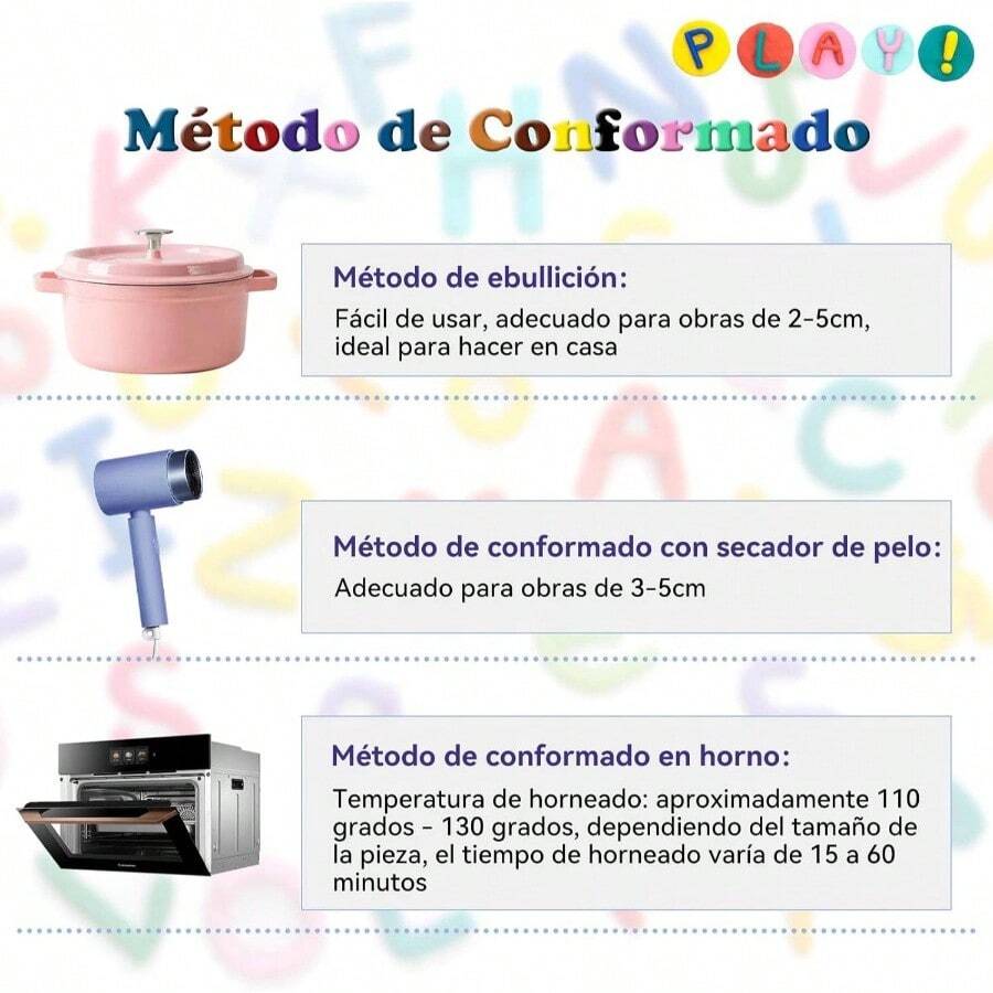 104 Piezas Kit de arcilla para modelar secado al aire, Incluye 50 Colores de Arcilla para Modelar, 5 Herramientas de Escultura, 49 Accesorios de Arcilla y Cajas, Juego de Inicio de Arcilla Horneada,  y No Txico - vistoso - Ver 1