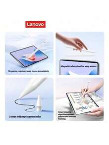Lenovo Stiloul capacitiv profesional BP21 pentru iPad este o alternativă excelentă la Apple Pencil. Oferă funcționare fluidă, autonomie mare a bateriei, sensibilitate la înclinare și presiune și este versatil pentru desen și luare de notițe. - alb - Vizualizare 4